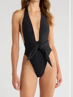 Montce NEW Sable Tropez Halter one piece swim size Med